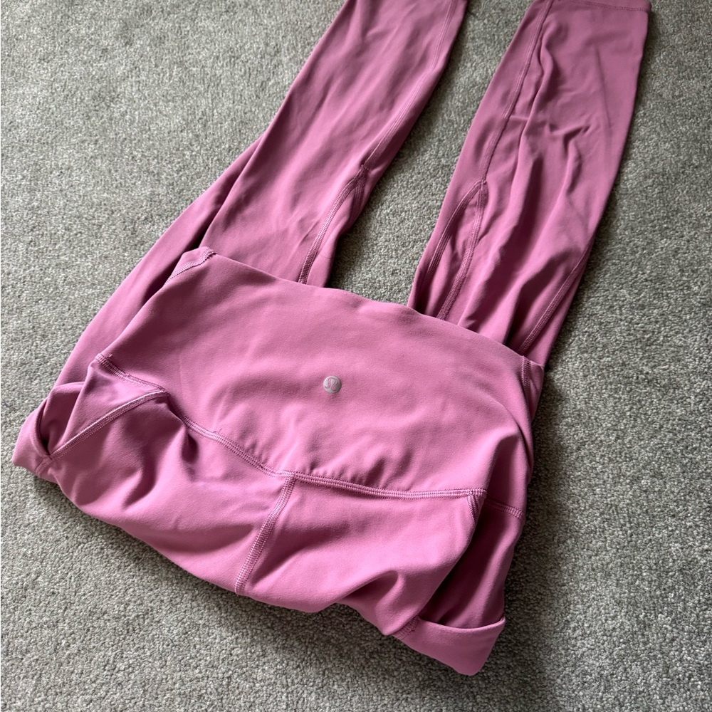 Women's High-Waist Pink Leggings - Picture 2 of 3